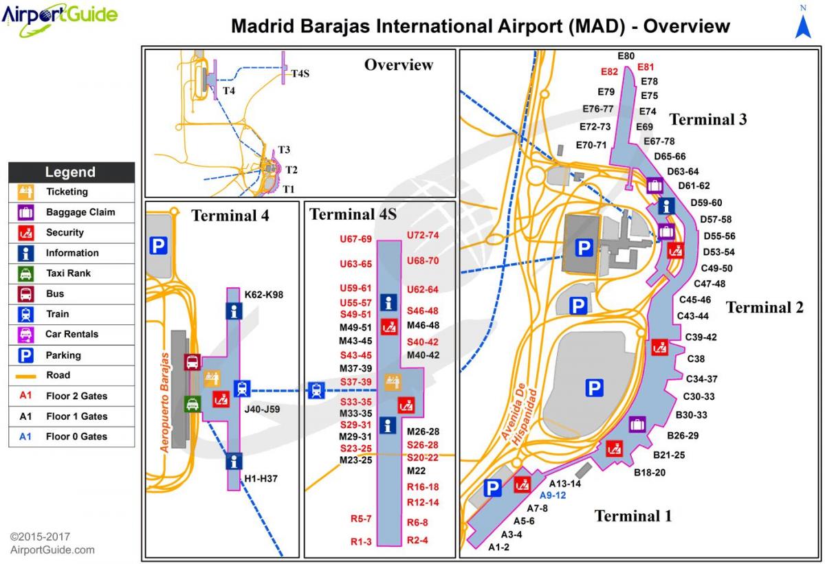 mapa Madrid Španělsko letiště