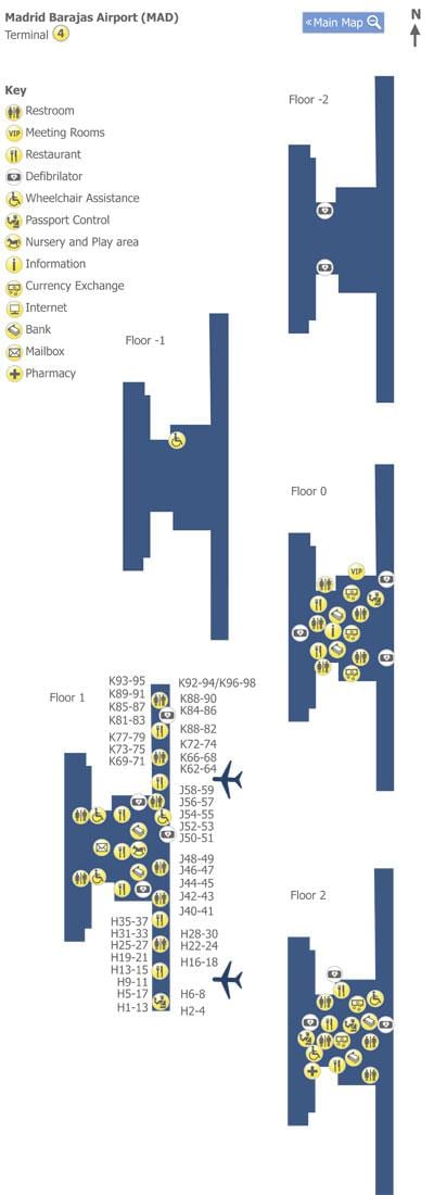 barajas terminálu 4 mapa
