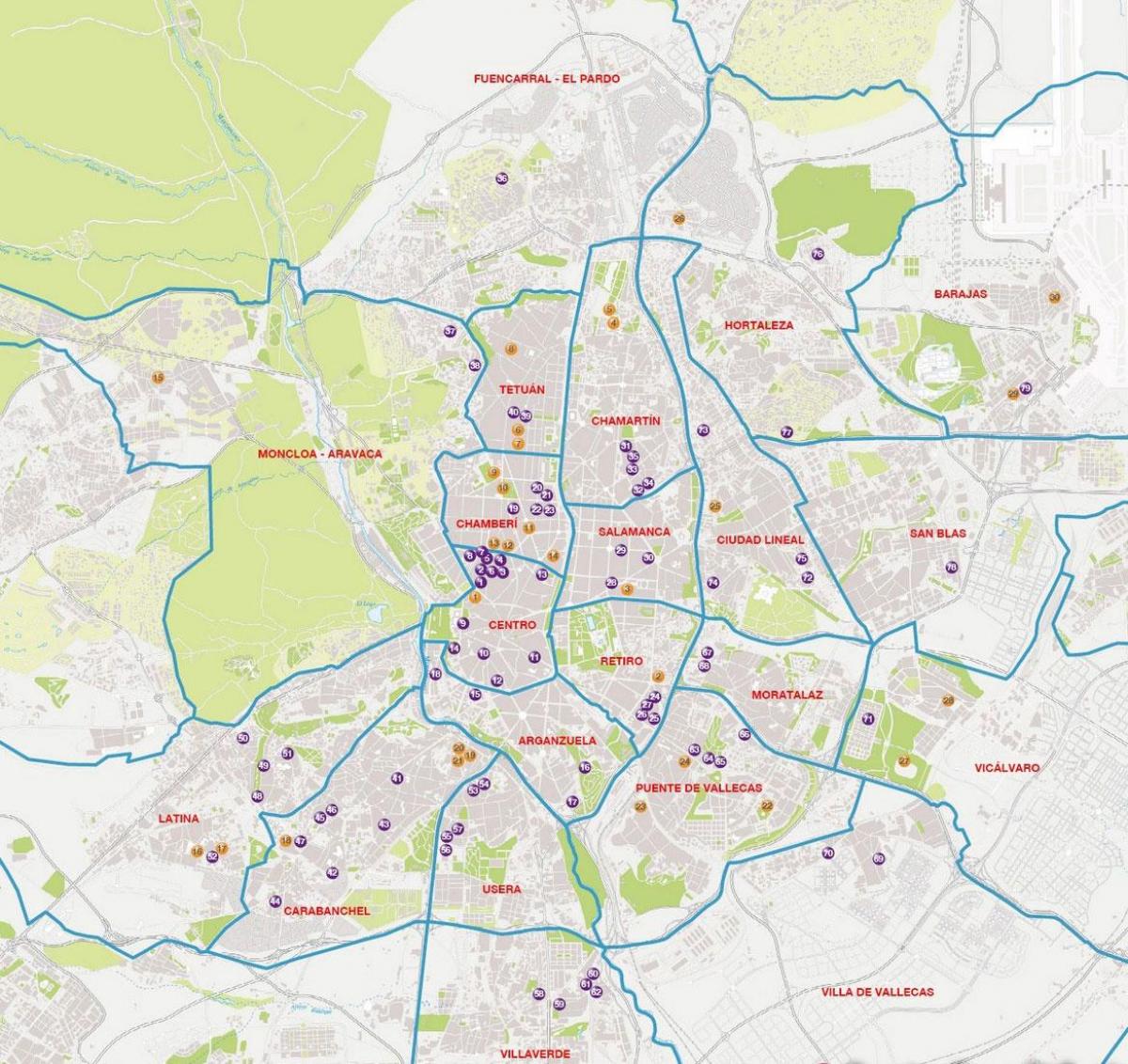 mapa Madrid barrios