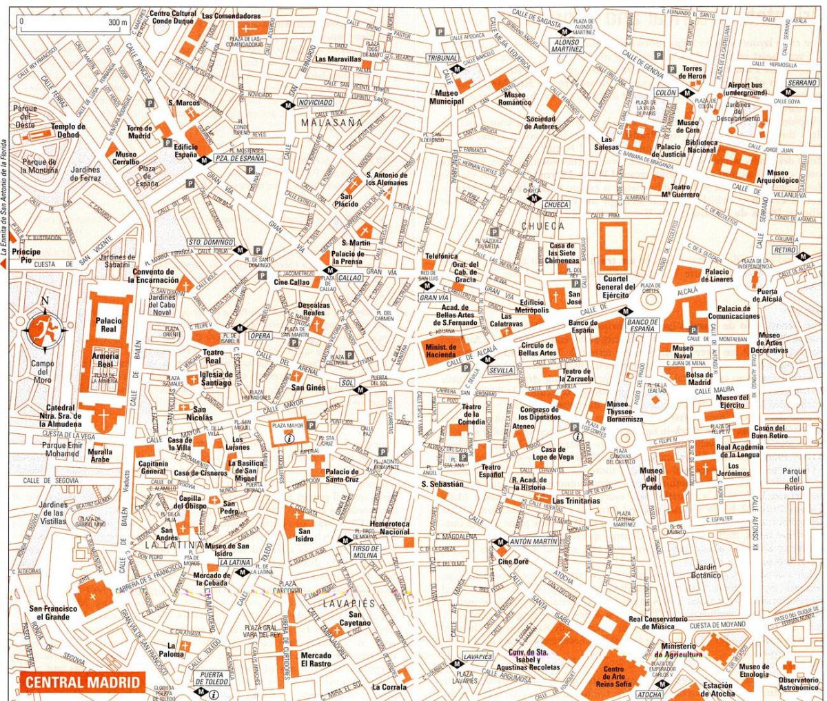 turistická mapa Madrid centre