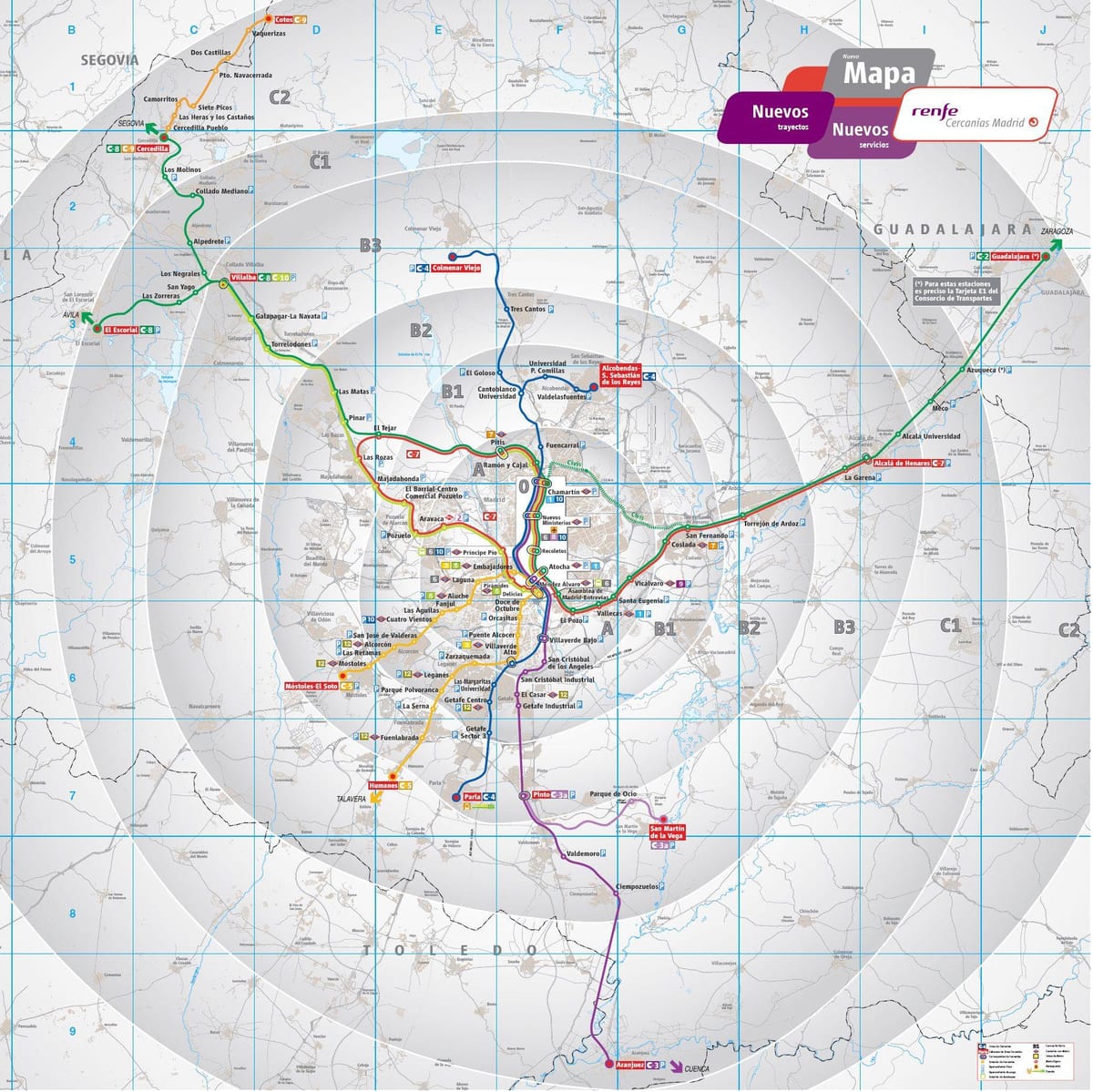 Madrid tranzitní mapa
