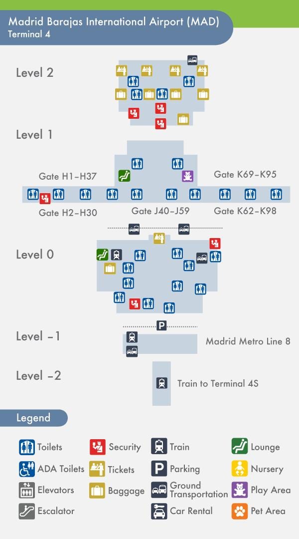 Madrid terminálu 4 mapa
