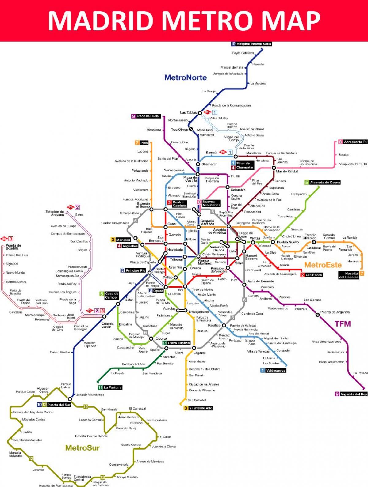 metro de Madrid ukázat mapu