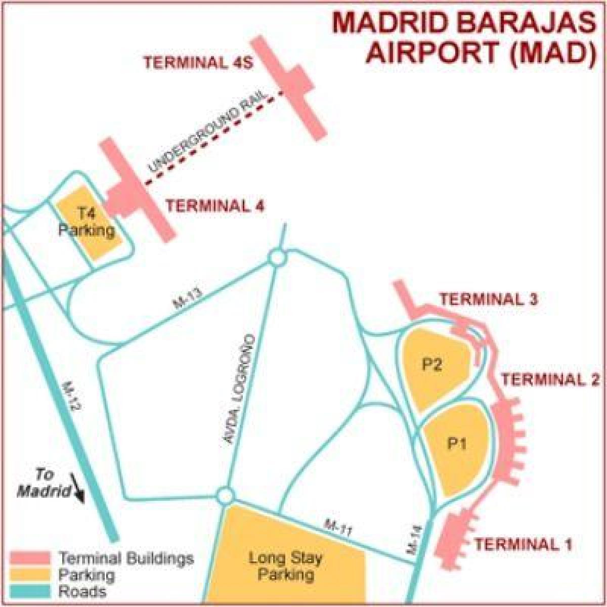 Madrid letiště terminal mapy