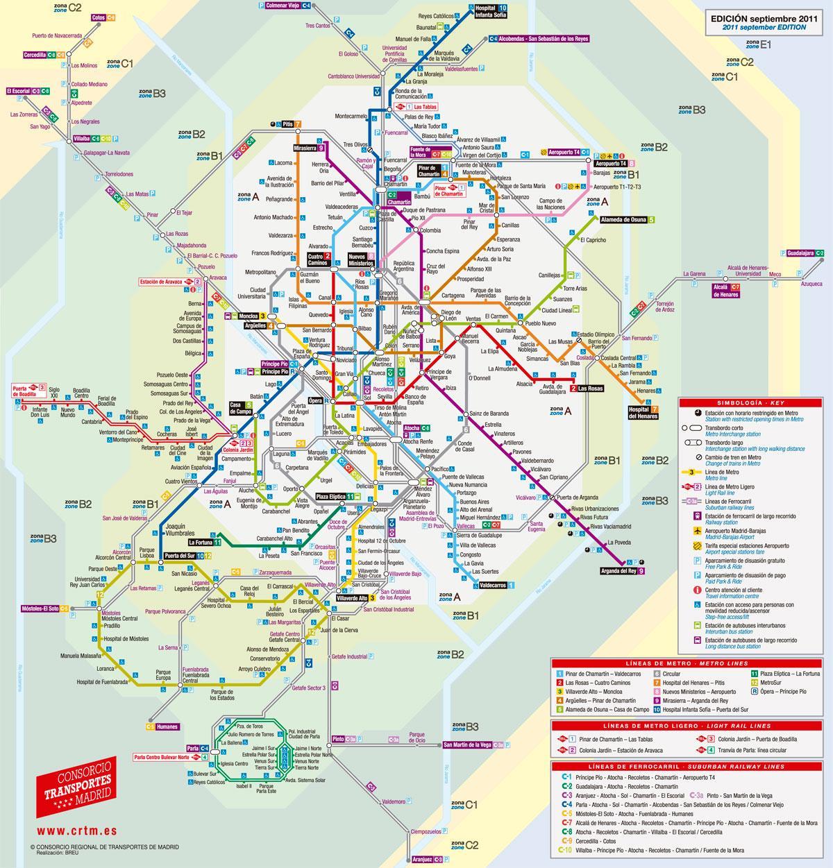 mapa Madrid tramvají