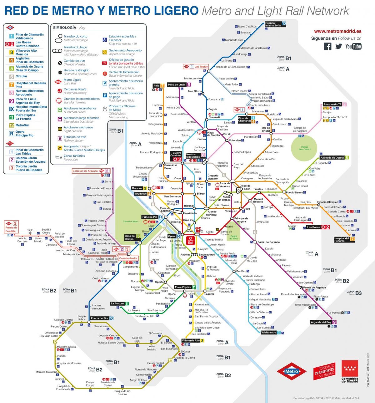 mapa Madrid veřejné dopravy