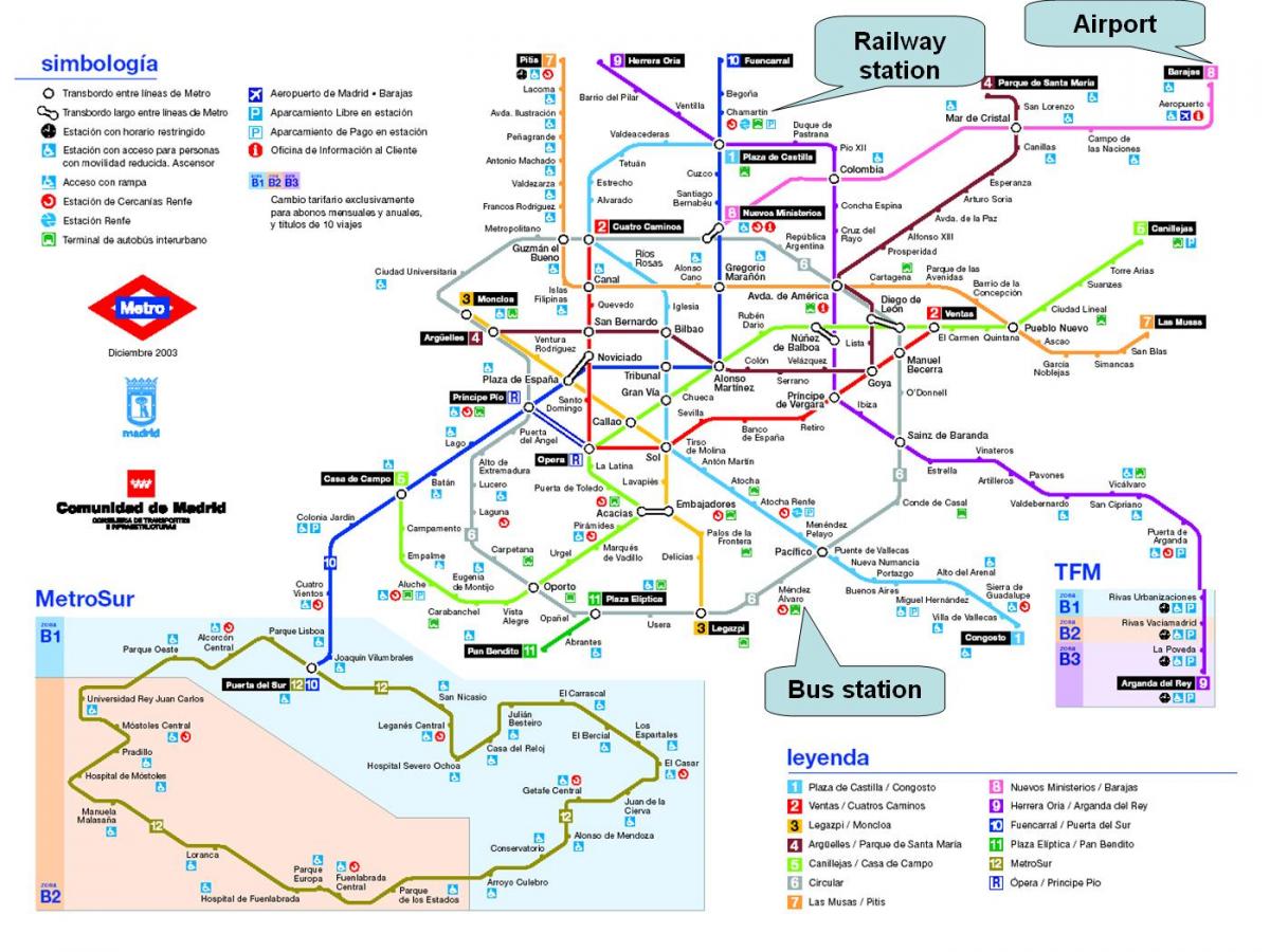 Madrid železniční stanice mapa