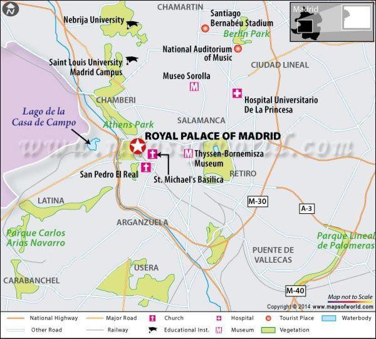 mapa real Madrid umístění