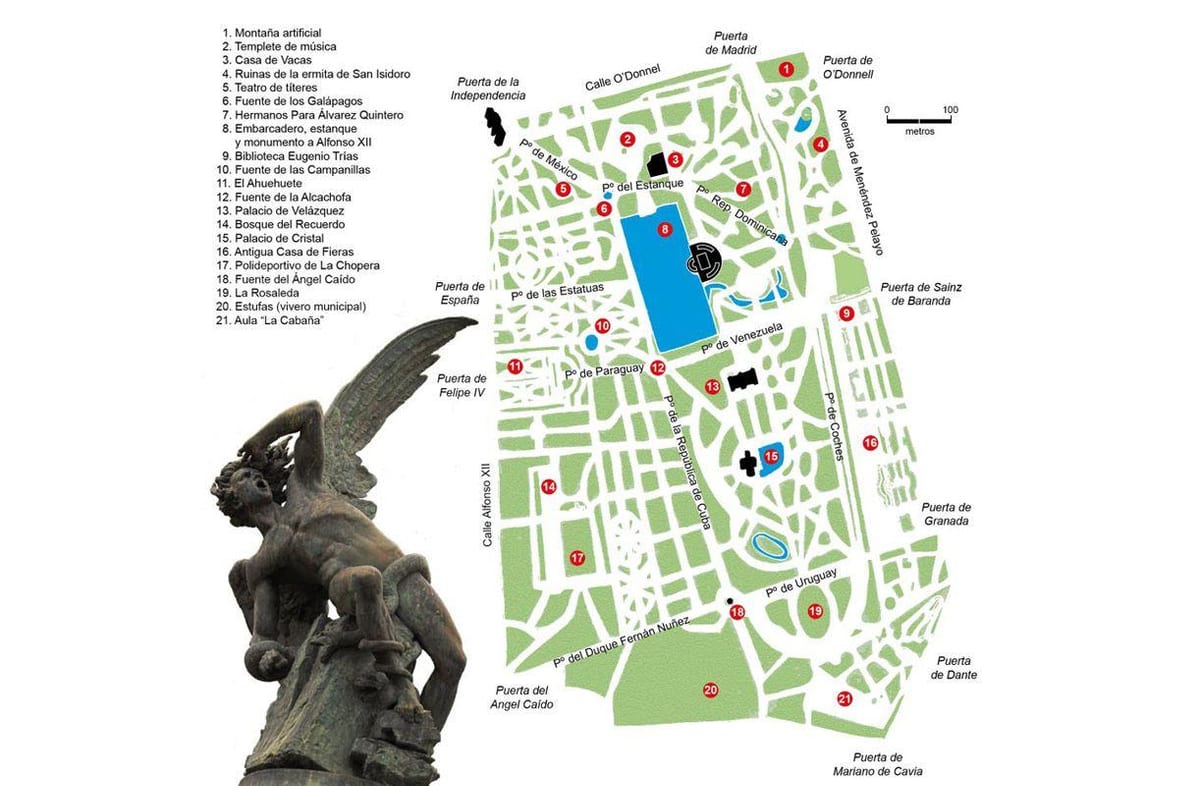 el retiro park mapě