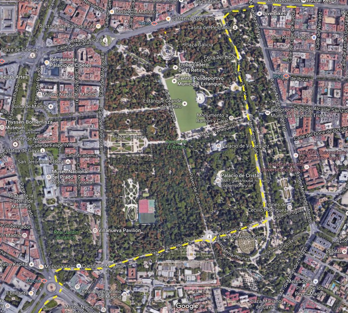 retiro park, Madrid ukázat mapu