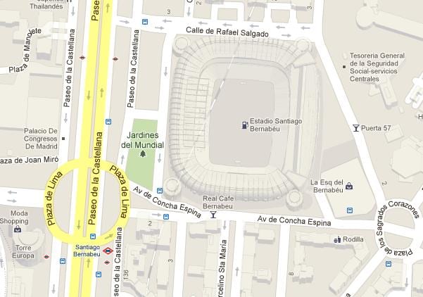 bernabeu mapě