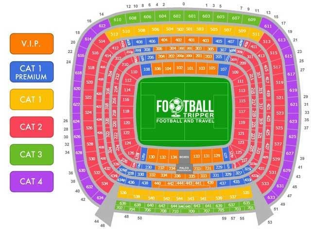 bernabeu sedadla mapě