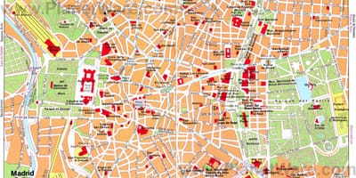 Mapa burgundy street Madrid Španělsko