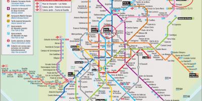 Madrid metro map letiště