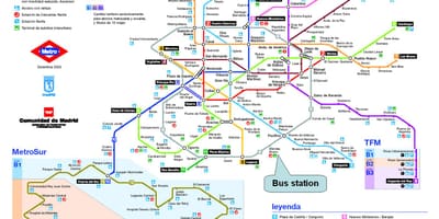 Madrid železniční stanice mapa