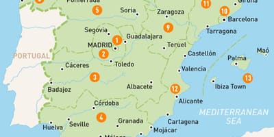 Mapa Madrid a okolí