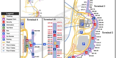 Madrid mezinárodní letiště mapě