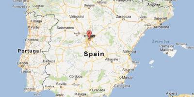Mapa Španělska ukazuje Madrid