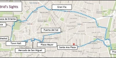 Madrid chůze mapě