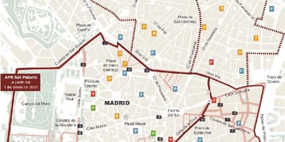 Mapa Madrid parkoviště