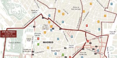 Mapa Madrid parkoviště