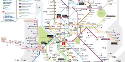 Mapa Madrid veřejné dopravy