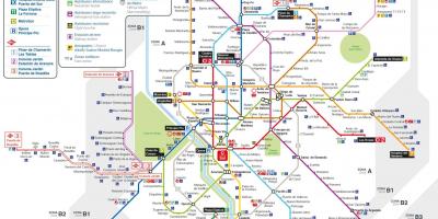 Mapa Madrid veřejné dopravy