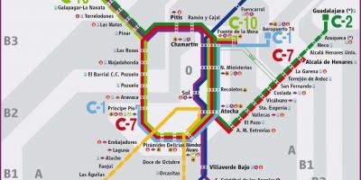 Madrid železniční mapě