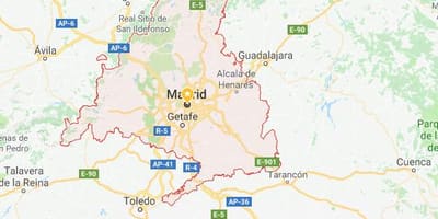 Mapa Madrid a okolních měst