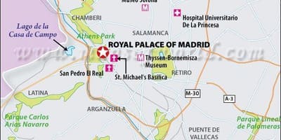 Mapa real Madrid umístění