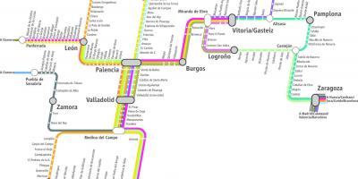 Mapa renfe vlak mapa Madrid